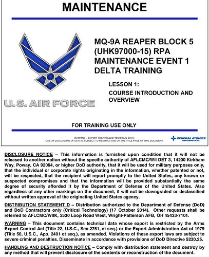 Reaper Maintenance Training Documents