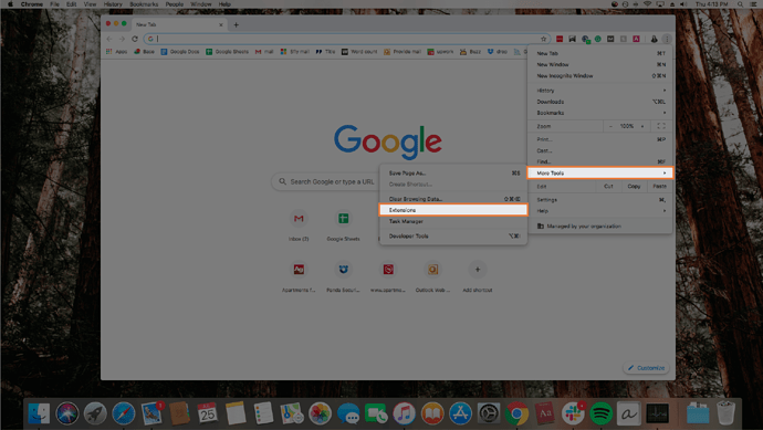 screenshot of finding extensions on Chrome