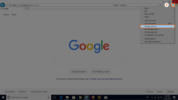 screenshot of removing reimageplus from Internet Explorer