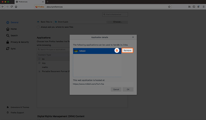 screenshot showing how to remove reimageplus from firefox