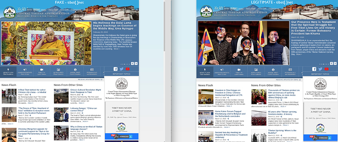Spoof Website Comparison