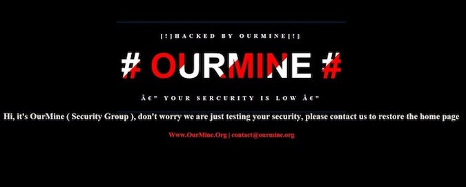 OurMine defacement of Unity forum