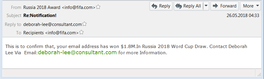 World Cup Spam Emails