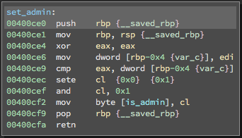 The set_admin function