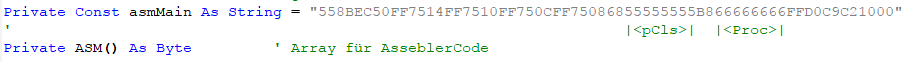 Figure 17. Hex code from cTimer class, with original comments in German, because this code was taken from a different project