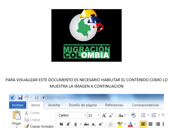Figure 5. Delivery document purports to come from Migración Colombia, a government website for the Colombian migration authority