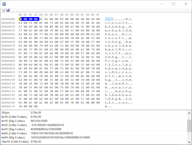 Hex dump of reparse data with highlighted tag.