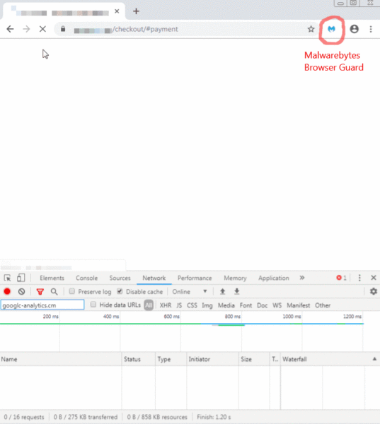 Browser Guard blocks Magecart