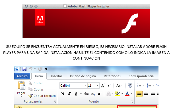 Figure 7. Delivery document with a generic Adobe Flash Player Installer